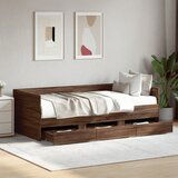  The Living Store Dnevna postelja s predali rjavi hrast 75x190 cm inženirski les - Dnevna Postelja, (21497888) | Shoptok.si