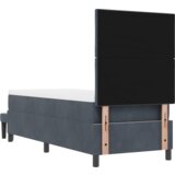 vidaXL vzmetnica s posteljo in klopjo temno siva 80x200 cm žamet | Shoptok.si