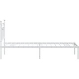 Metalni okvir krevet bez madraca s uzglavljem bijeli 75x190 cm | shoptok.hr