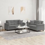  2-dijelni set sofa s jastucima tamnosivi od mikrovlakana | shoptok.hr