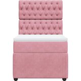 Box spring krevet s madracem ružičasti 90x200 cm baršunasti | shoptok.hr