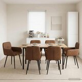  Trpezarijske stolice 6 pcs Umetnička suknja koža Smeđa | shoptok.hr