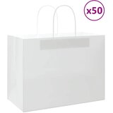 vidaXL Papirnate vrečke 50 kosov z ročaji bela 32x17x25 cm Cene