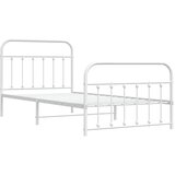  Metalni okvir kreveta uzglavlje i podnožje bijeli 107x203 cm | shoptok.hr