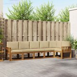  Set vanjskih sofa 6 kom. Prirodna i bež Smeđa 306 x 128,5 x 73 cm | shoptok.hr