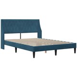  Okvir kreveta s madracem s madracem Plava 120 x 190 cm Baršun | shoptok.hr