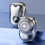 SARAHE Prenosni mini brivnik s tremi obročki, mrežasti električni brivnik za moške, barva: digitalni zaslon, srebrna, (22149575) | Shoptok.si