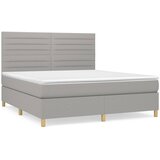  The Living Store Box spring postelja z vzmetnico svetlo siva 160x200 cm žamet - Box Spring Postelja, (21454033) | Shoptok.si