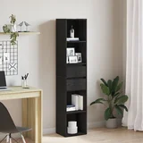 vidaXL Polica za knjige Crni hrast Konstruirano drvo 36 x 30 x 171 cm