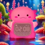 otroška budilka z nočno lučko v obliki aksolotla RGB osvetlitev