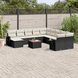  12-dijelni set vrtnih sofa od poliratana s jastucima crni | shoptok.hr