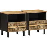vidaXL Krevetni ormarići 2 kom crni 40x33x46 cm puno grubo drvo mango Cijene