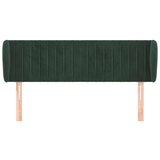  Uzglavlje s ušima tamnozeleno 147x23x78/88 cm baršunasto | shoptok.hr