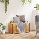 vidaXL Vanjska kutija za jastuke 85x45x45/53 cm masivno drvo i čelik | shoptok.hr