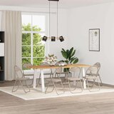  Zložljiva stolica 8 pcs Peščena 48 x 43,5 x 81 cm Umjetno usnje, (5000296618) | Shoptok.si