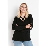 Trendyol Curve Black Collar Detailed Knitwear Sweater Cene