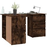  Kutni radni stol dimljeni hrast 145x100x76 cm konstruirano drvo | shoptok.hr