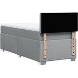  Box spring krevet s madracem svjetlosivi 90x190 cm od tkanine Slike
