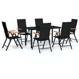  7-dijelni vrtni blagovaonski set crni | shoptok.hr