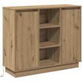vidaXL Sideboard s LED osvjetljenjem, umanjeni hrast, 90x32x75 cm, konstruirano drvo | shoptok.hr