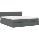 vidaXL Otomanski posteljni okvir z vzmetnicami siv 180x200 cm blago | Shoptok.si