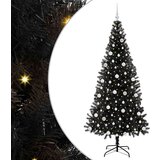 vidaXL Božično drevo med 300 LED z stojalom Črna 210 cm PVC | Shoptok.si