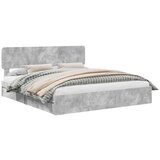  Krevet s od storage s uzglavljem Betonski sivi 200 x 200 cm | shoptok.hr
