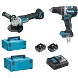 Makita set 18V DLX2210TJ1 (DHP484Z+DGA506Z) 2x5.0Ah, (21399083) Cene