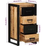 vidaXL Ormar s ladicama 40x40x90 cm Puno grubo drvo Mango | shoptok.hr