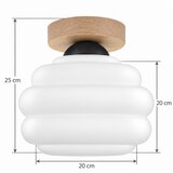 Brilagi LED plafonsko svetlo RETRO GLASS 1xE27/60W/230V fi 20 cm hrast/bela | Eponuda.com
