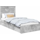 Krevet s od storage Betonski sivi 90 x 190 cm Konstruirano drvo | shoptok.hr