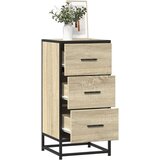 vidaXL Komoda sonoma hrast 35,5x35x76 cm inženirski les in kovina | Shoptok.si