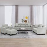 vidaXL 4-dijelni set sofa s jastucima svjetlosivi od mikrovlakana | shoptok.hr