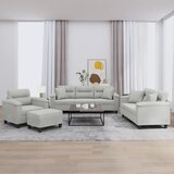 vidaXL Sedežna garnitura 4-delna z blazinami svetlo siva mikrovlakna | Shoptok.si