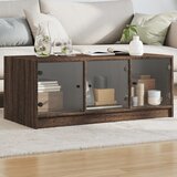  Stolić za kavu sa staklenim vratima boja hrasta 102x50x42 cm | Eponuda.com