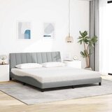  Krevet s madracem Hanko svjetlosivi 180x200 cm od tkanine | shoptok.hr
