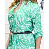 Resti Women's dress in a'la zebra pattern in mint color- Clothing | Shoptok.si