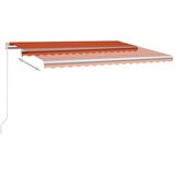 Tenda na ručno uvlačenje LED 450 x 300 cm narančasto-smeđa | Eponuda.com