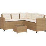 vidaXL Vrtna sofa L-oblika sa stolom i jastucima bež od poliratana | shoptok.hr