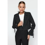 Trendyol Black Crop Woven Blazer Jacket Cene