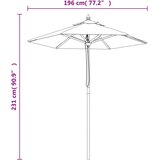  Vrtni suncobran s drvenim stupom smeđesivi 196 x 231 cm | shoptok.hr