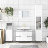 Maison Chic Kopalniška omarica - Kopalniški kabinet bela 80x33x60 cm inženirski les, (21794829) | Shoptok.si