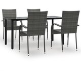  5-dijelni vrtni blagovaonski set od poliratana sivi Siva 160 cm table length | shoptok.hr