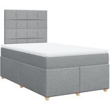 vidaXL Boxspring postelja z vzmetnico svetlo siva 120x190 cm blago, (21306009) | Shoptok.si