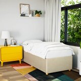 Maison Chic Posteljni okvir - Enojna postelja - Postelja za odrasle brez vzmetnice krem 100x200 cm blago-J7327, (21764602) | Shoptok.si