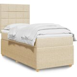  Krevet s oprugama i madracem krem 100 x 200 cm od tkanine | shoptok.hr