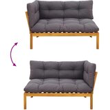  Jedinične vrtne Pallet sofe 2 Komad Prirodna i tamno siva | shoptok.hr