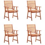 Maison Chic Zunanji Jedilni stoli - Vzorci stoli 4 kosi z blazinami trden akacijev les A2097, (22031329) | Shoptok.si