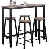 SoBuy komplet barske mize s 4 stoli v črni barvi v industrijskem slogu, (20814605) | Shoptok.si