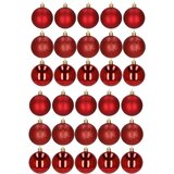  Set Božićnih kuglica 6 cm, crvene - 30 komada | shoptok.hr